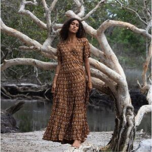 Daughters of India Chaaya Dress XS in Chai